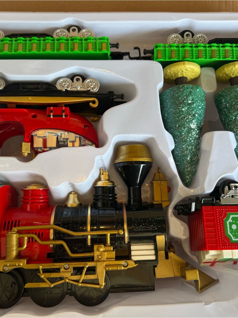 Holiday Toy Train Set - Black, Red & Green